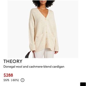 THEORY Donegal wool and cashmere-blend cardigan in black/ charcoal